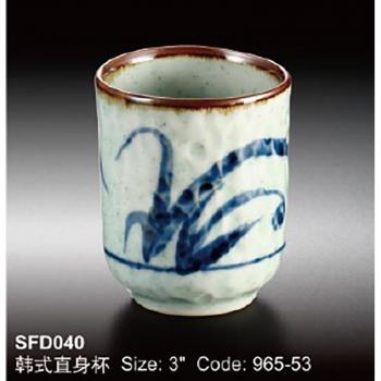Japanese-Korean Hand-Painted Ceramic Teacup Set