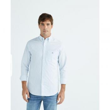 Gant Langarmhemd Regular Fit Oxford Hemd strukturiert langlebig dicker gestreift mit dezenter Logostickerei