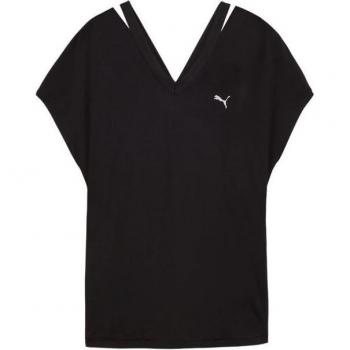 PUMA T-shirt da donna in poliestere riciclato, modello Studio, colore nero, XS