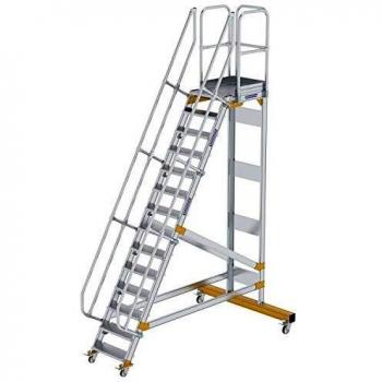 Aluminium-Steigleiter fahrbar 60°, 14 Stufen, 3,40 m