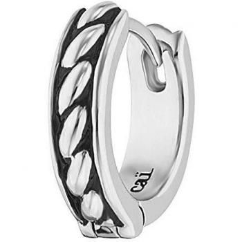 Herren-Creolen “Cai” – 925 Sterling Silber, matt/Glanz weiß, 1,3 mm (132210512)