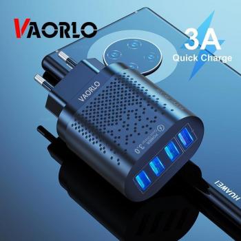 Chargeur Multi‑USB VAORLO 3A 48 W – Lumière LED, Prise UE/US