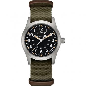 Hamilton Khaki Field Mechanical Men's Watch 42mm Black Dial Nylon Strap