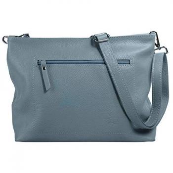 Samantha Look Umhängetasche, Leder, hellblau, Made in Italy