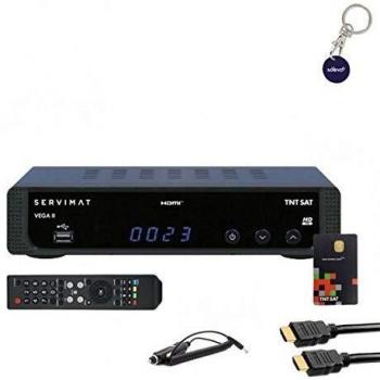 Pack Servimat Récepteur Satellite Full HD avec Carte TNTSAT V6, HDMI et alimentation 12 V