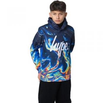 Hype Boys 5-6 Years Black Rainbow Marble Hoodie