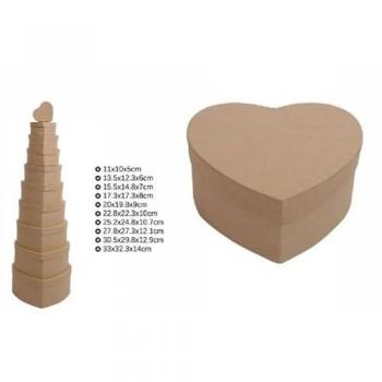 Confezione 10 scatole cuore in cartone – regalo multi‑dimensione
