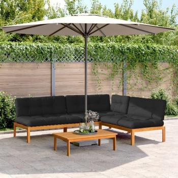 Palet Jardin Acacia Massif 4 Coussins – VidaXL