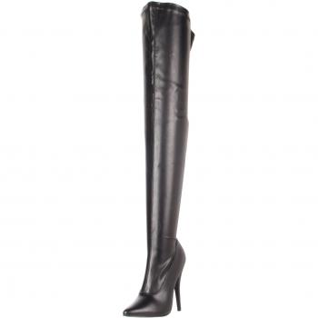 Devious Damen‑Stiefel DOMINA‑3000 – Schwarz – EU 40 – Blk STR PU