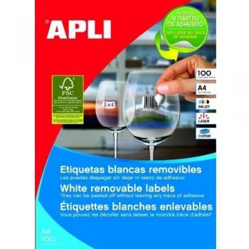 Etiquette blanche amovible 97 x 42,4 mm – 1200 pièces (12 par feuille) – 3057