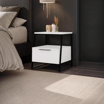 Unisex White Drawer Nightstand