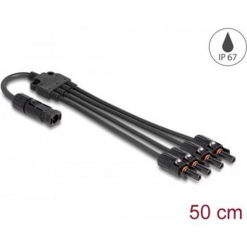 Splitter Solare Delock DL4 50 cm, 1 M a 4 F – Nero
