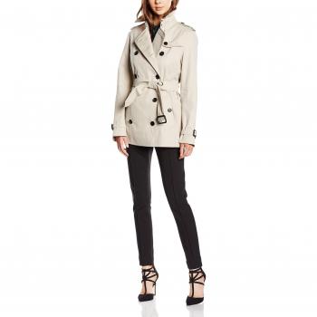 Burberry Men's Kensington Mid Coat, Khaki, Large
