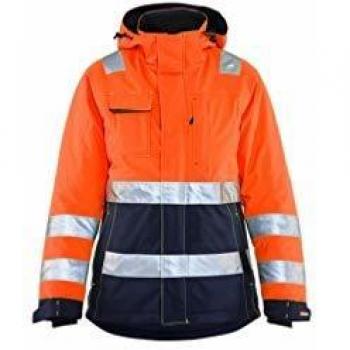 Krähe Blaklader Damen Winterjacke orange marine XXL