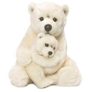 Peluche Ours Polaire Parent et Enfant 28 cm – WWF