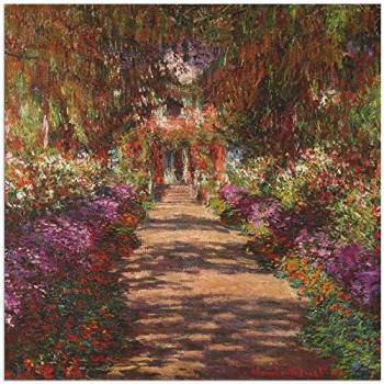 Leinwandbild Weg in Monets Garten, 70x70cm, farbenfroh