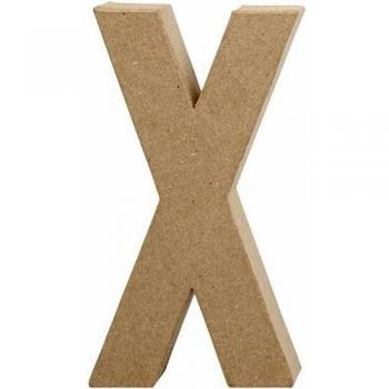 Creotime lettre X en papier mâché 20,5 cm