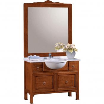 Mobile bagno 108 cm in legno lavabo 2 cassetti 1 cassettone e specchio (variante 2)