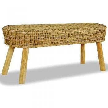 VidaXL Flurbank Rattan Natur 110 x 35 x 45 cm