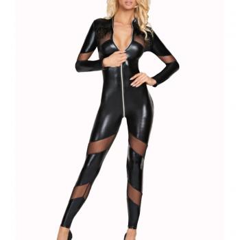 Raffinierter Wetlook Catsuit Chancay L/XL