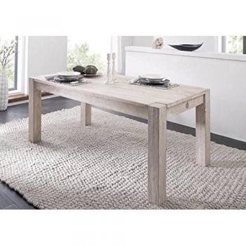 Tavolo da Pranzo Acacia e Pietra Bianco 200x100x76 Natura White