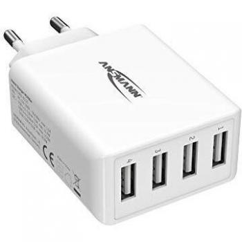 Ansmann HomeCharger HC430 Caricatore USB 30 W Presa di corrente Corrente di uscita max. 6000 mA Presa A USB 2.0 Num. uscite: 4 x