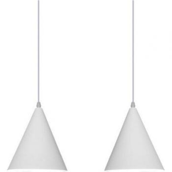 Wottes Ø19 cm Ceiling Fixture – White Metal Industrial Pendant for Restaurant