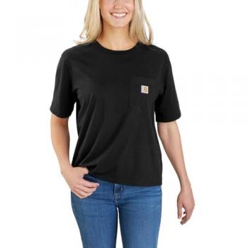 T-shirt Carhartt à Manches Courtes Légère Coupe Détendue Femme Noir S