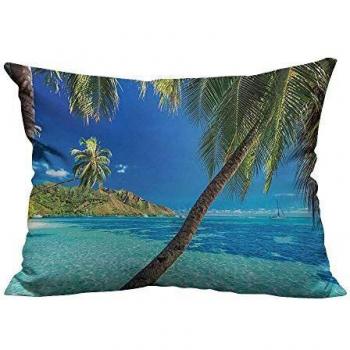 Tessuto Cuscino Isola Tropicale 70x70 cm