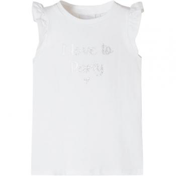 Children's White T-Shirt with Ruffle Sleeves Size 116