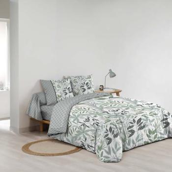 Parure de lit 6 pièces Vert Sauge – 260 x 240 cm – 100% coton – 42 fils/cm²