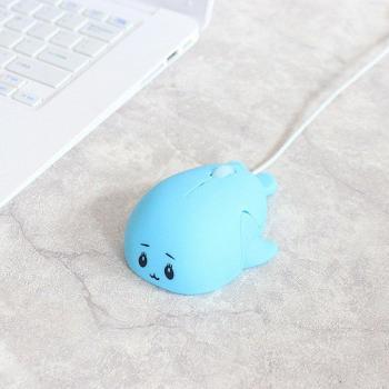 Ergonomic Pink Dolphin Wired Mouse 1600 DPI USB for Laptops
