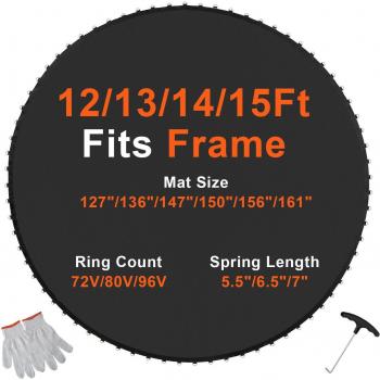 Universal 12ft Trampoline Replacement Mat by VEVOR – UV‑Resistant & Spring‑Length Adjusted