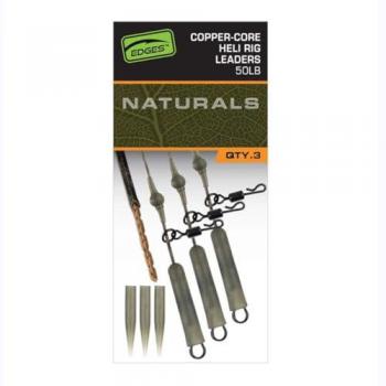 FOX International Karpfenhaken Fox Edges Naturals Kupferkern Heli Rig Vorfächer x3