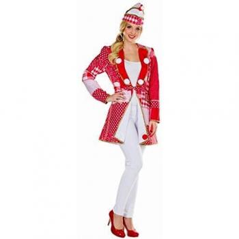 Mot Damen Kostüm Jacke rot-weiß für Fasching