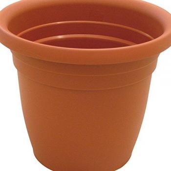 Ics Vaso Tondo Thea in Plastica, Diametro 55x37 cm, Terracotta