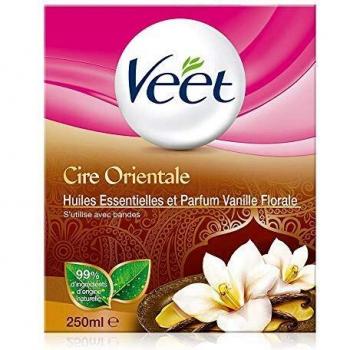 Veet Cire Orientale Chauffante à l'Huile Essentielle de Vanille Fleurie