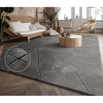 Tapis Salon Boho‑Scandi – 160x220 cm, Anthracite