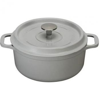 Cacerola 28 cm, Hierro Fundido Esmaltado en Gris – Modelo Invicta