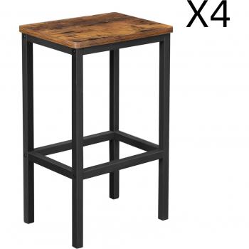 Chaises de Bar Marron Rustique