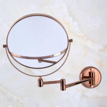 Copper Brass 8 Wall Mount Dual-Sided Magnifying Mirror