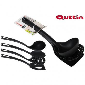 SET DE 4 UTENSILIOS DE PLASTICO QUTTIN PARA C cocina EN NEGRO