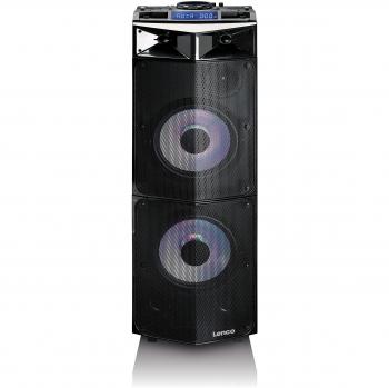 Lenco PMX-300 Mobile PA-Anlage mit Akku, DJ-Mixer und Licht-Effekten