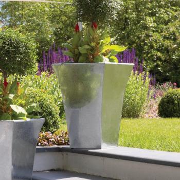 Natural Zinc Flare Square Pot – Apta Medium