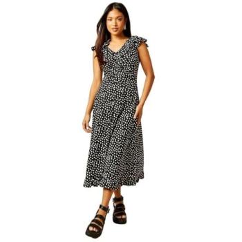 Mono Frill Neck Ruched Front Jersey Midi Dress – Women’s Petite Size 10
