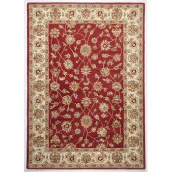 Tapis de Luxe Laine Crème & Rouge THEKO 60x90