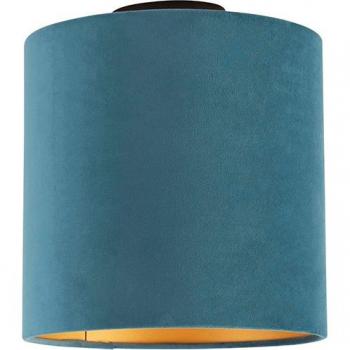 Plafoniera E27 in velluto blu e oro 25 cm