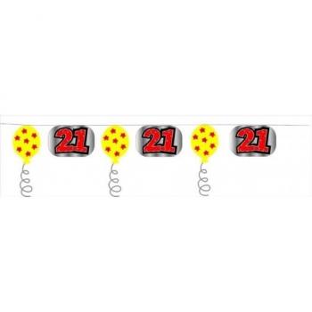 21st Birthday Foil Garland Red