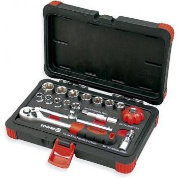 Bolsa de vasos hexagonales 3/8” – 17 piezas (Dogher 516‑002)