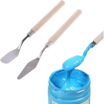 Couteau Palette Inox 2 pièces Mélangeur Peinture Oilée